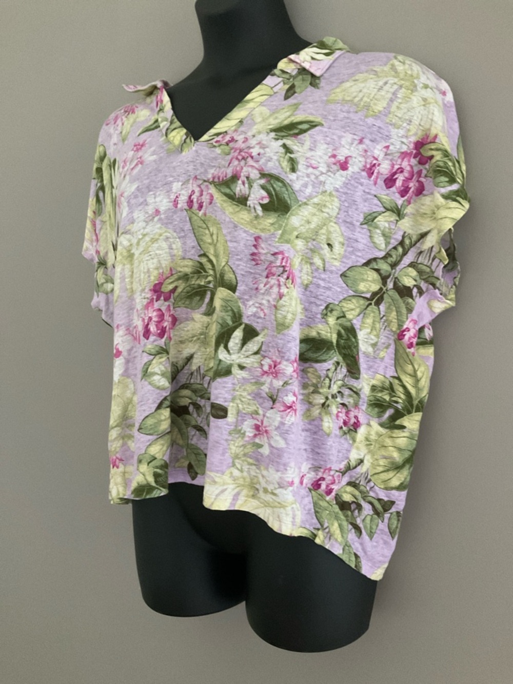 Tommy Bahama Purple and Green Top